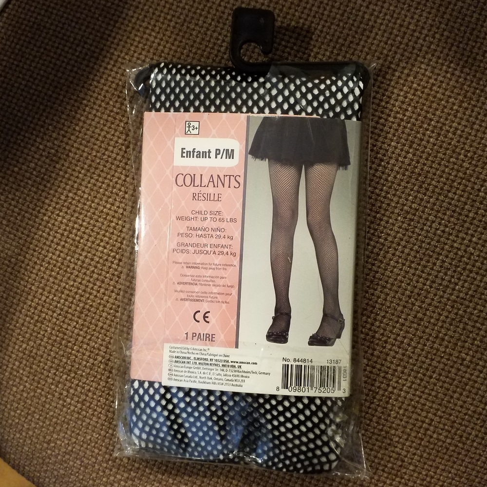 NWT Fishnet Tights Child Black. 1 DAY SHIP